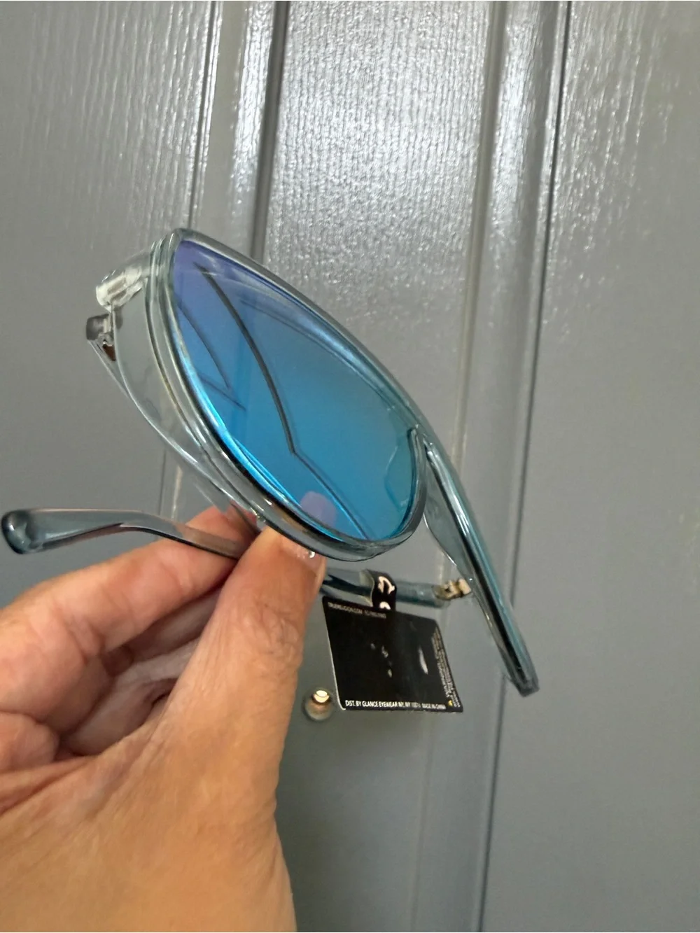 True Religion Blue Mirrored Shield Sunglasses